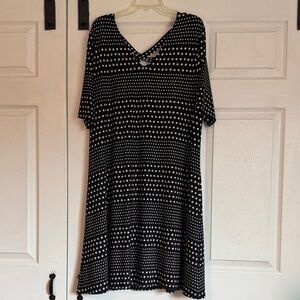 Chico's Black Dot-Print Midi Dress